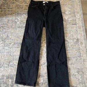 Worn Once! High Rise 90s Relaxed Jean (Black, Size 26 Short)